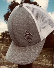 Load image into Gallery viewer, Grey/White Reliance Ranches Grey Logo Cap