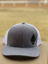 Load image into Gallery viewer, Grey/White Reliance Ranches Black Logo Cap